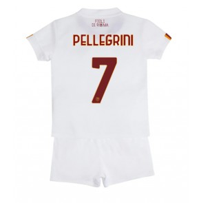 AS Roma Lorenzo Pellegrini #7 kläder Barn 2022-23 Bortatröja Kortärmad (+ korta byxor)